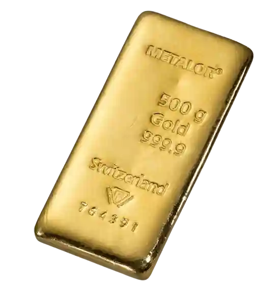 500 Gram Metalor Cast Gold Bar