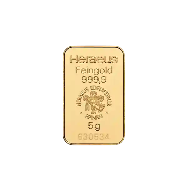 5 Gram Heraeus Minted Gold Bar