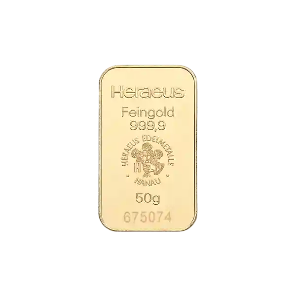 50 Gram Heraeus Minted Gold Bar