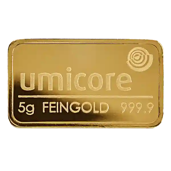 5 Gram Umicore Minted Gold Bar