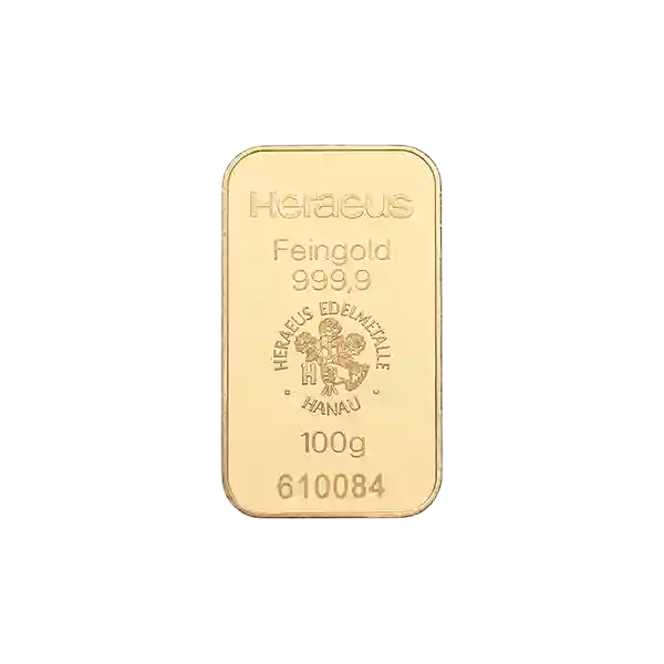 100 Gram Heraeus Minted Gold Bar