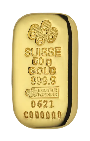 50 Gram PAMP Cast Gold Bar
