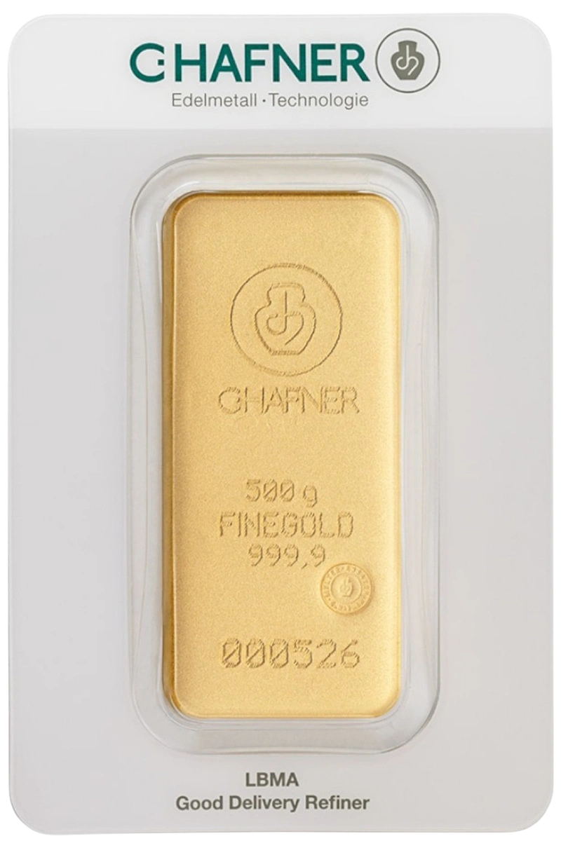 500 Gram C.Hafner Cast Gold Bar