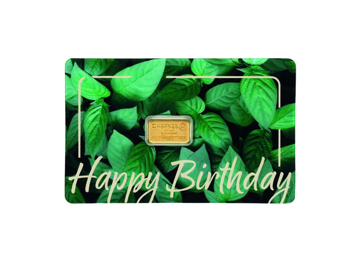 1 Gram C.Hafner Minted Happy Birthday Gold Bar