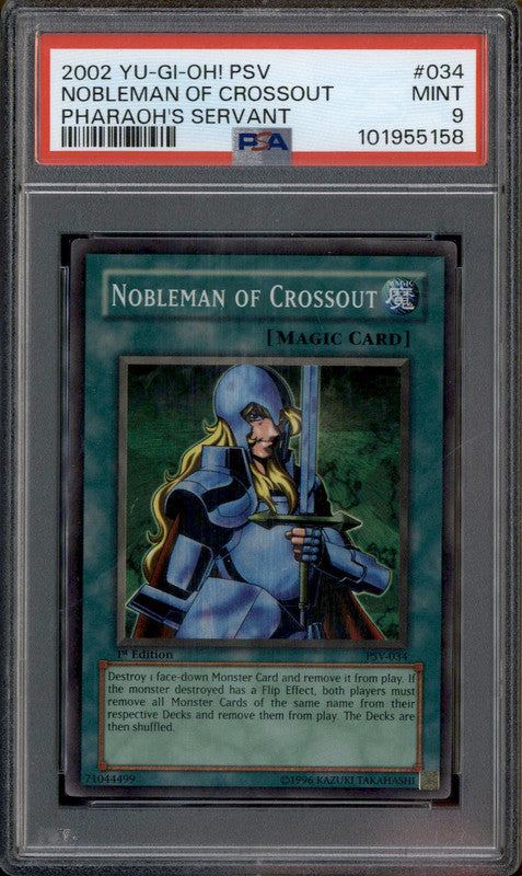 2002 Yu-Gi-Oh! Pharaoh's Servant #034 Nobleman of Crossout PSA 9