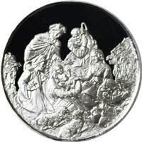 Nativity Scene Merry Christmas 1 oz Silver Round (.999 Fine) -...