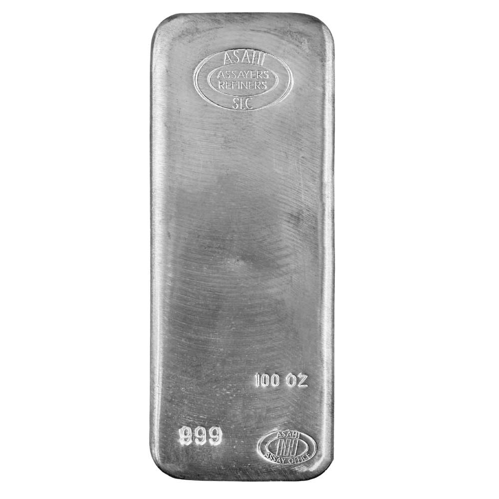 100 oz Asahi Silver Bar .999 Fine