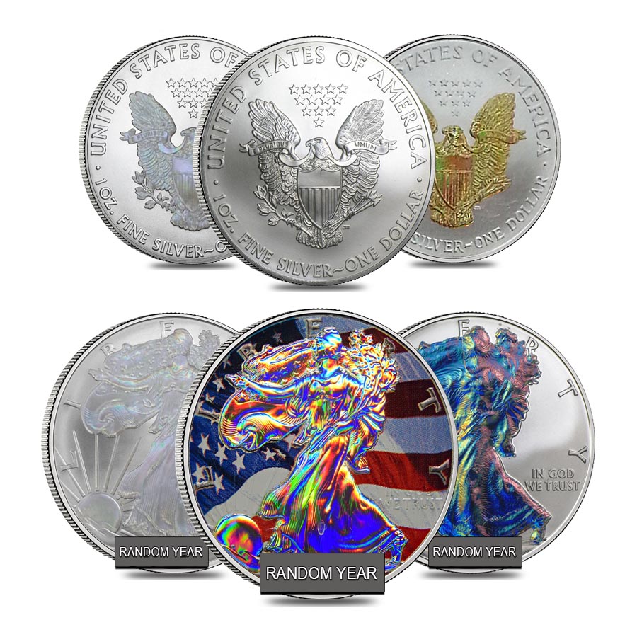 1 oz Silver American Eagle $1 Holographic Coin (Random Year)