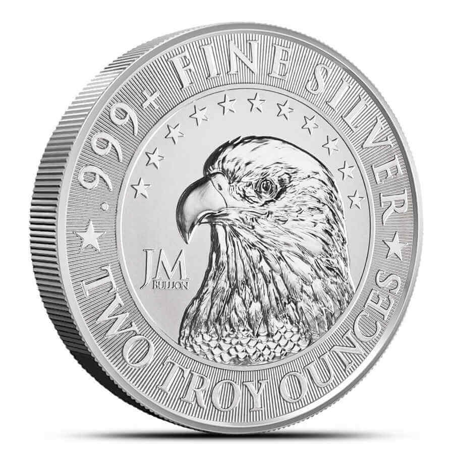 2 oz JM Bullion Eagle Silver Round .999 Fine
