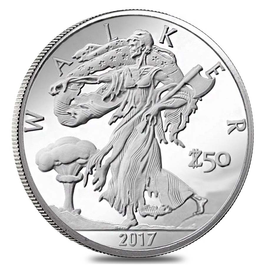 Zombucks "Walker" 1 oz .999 Fine Silver Round