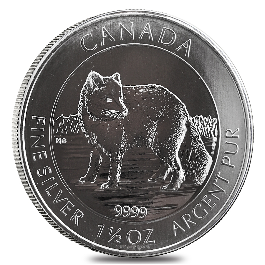 2014 1.5 oz Canadian Silver Arctic Fox $8 Coin .9999 Fine BU