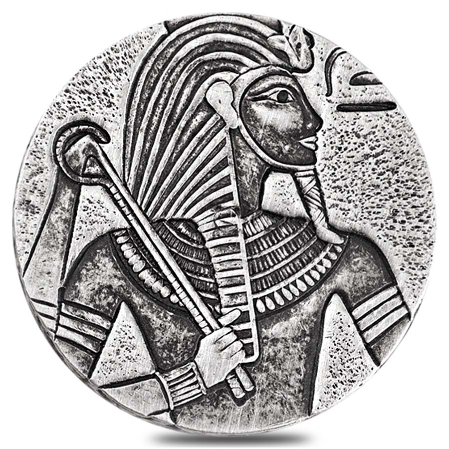 2016 5 oz Republic of Chad 3000 Francs Silver King Tut Coin - Egyptian Relic Series