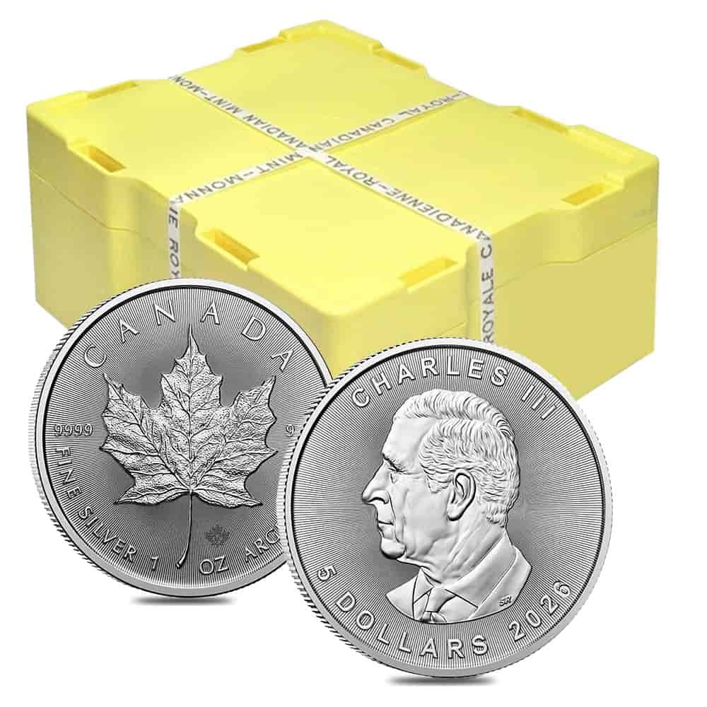 Monster Box of 500 - 2026 1 oz Canadian Silver Maple Leaf Coin BU