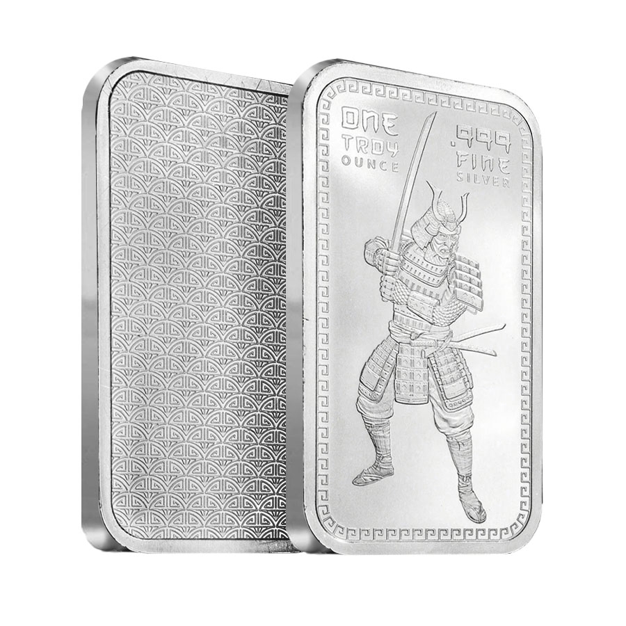 1 oz Silver Samurai Warrior Bar .999 Fine