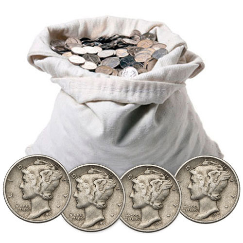 90% Silver Mercury Dimes ($100 FV, Circulated)
