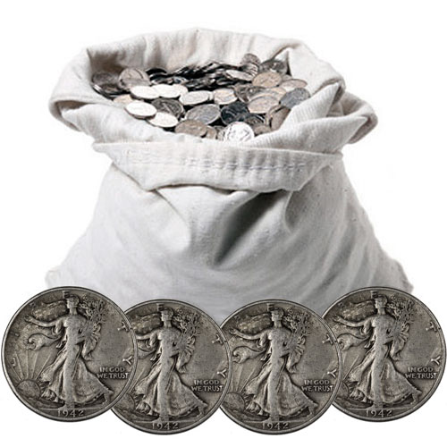 90% Silver Walking Liberty Half Dollars ($100 FV, Circulated)