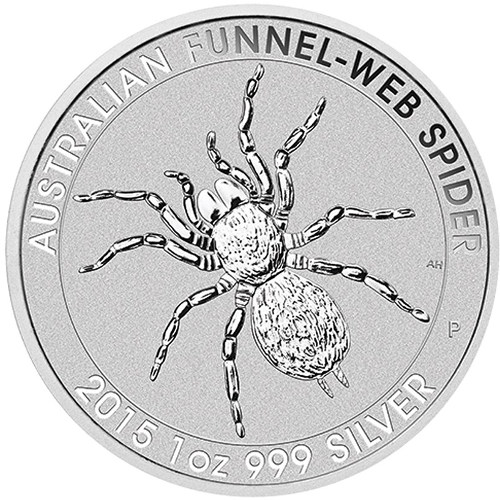2015 1 oz Australian Silver Funnel-Web Spider Coin