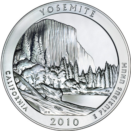 2010 5 oz ATB Yosemite Silver Coin