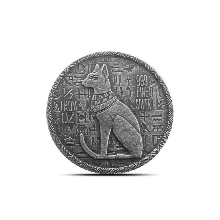 1/2 oz Monarch Egyptian Cat Goddess Bastet Silver Round (New)