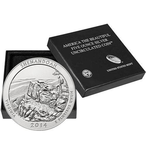 2014-P 5 oz Burnished ATB Shenandoah Silver Coin (Box + CoA)