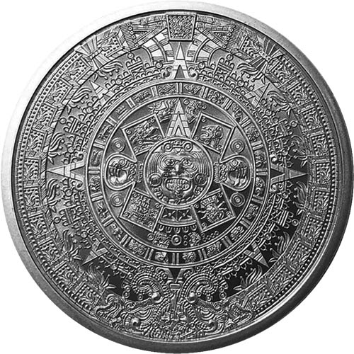 1 oz Aztec Calendar Silver Round (New)