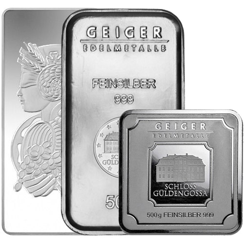 500 Gram Silver Bar (Varied Condition, Any Mint)