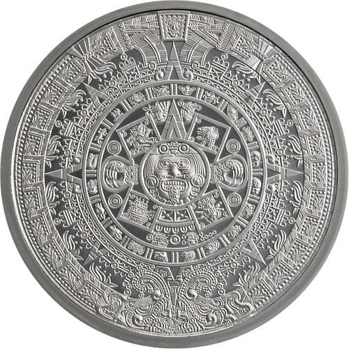 2 oz Aztec Calendar Silver Round (New)