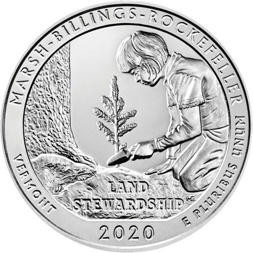 2020 5 oz ATB Marsh-Billings-Rockefeller National Historical Park Silver Coin