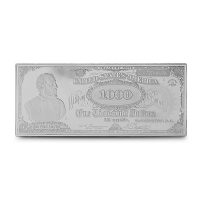 4 oz Silver 1890 $1000 Treasury "Grand Watermelon" Note Replica Plate Bar New