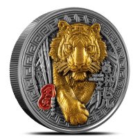 2022 Colorized Republic of Chad Tiger in the Forest 2 oz Silver Coin High Relief