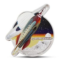 2021 Colorized Solomon Islands Retro Rocket 1 oz Silver Coin