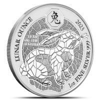 2023 Rwandan Lunar Rabbit 1 oz Silver Coin BU
