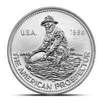1 oz Silver 1984 Prospector Round Eagle Reverse | Engelhard