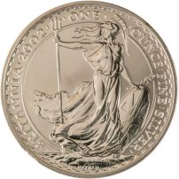 2002 British Britannia 1 oz Silver Coin