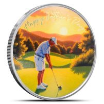 1 oz Silver Colorized Father's Day Tee Time with Dad Round New | Scottsdale Mint