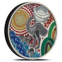 2025 Antique Colorized Australian Emu Utingat 2 oz Silver Coin with Box &amp; CoA