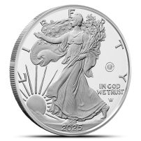2025-W Proof Laser Beam Privy American Eagle 1 oz Silver Coin with Box &amp; CoA