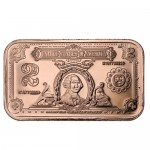 1 oz Copper $2 Banknote Bars (New)