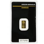 1 Gram Gold Argor Heraeus Bars (New in Assay)