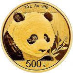 2018 30 Gram Gold Chinese Panda Coins (BU)