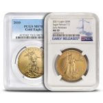 1 oz Gold American Eagle Coins MS70 (Random Year, Varied Label, PCGS or NGC)