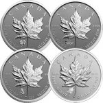 1 oz Silver Canadian Maple Leaf Coins (Random Year, Varied Condition, Varied Privy)