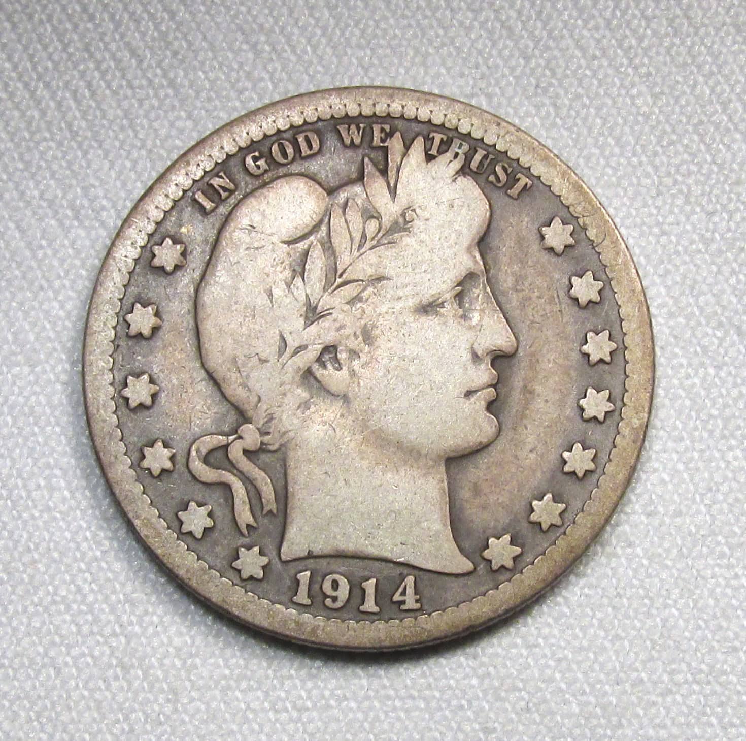 1914-S Silver Barber Quarter VG Coin AS199