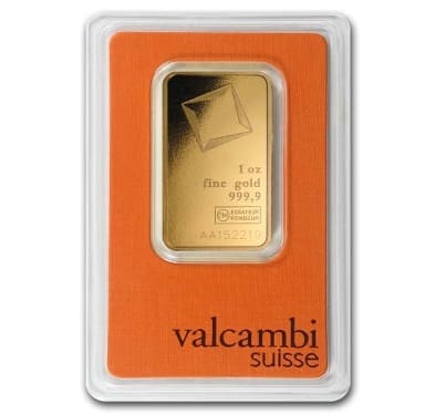 1 oz Gold Bar – Valcambi (In Assay)