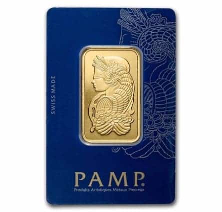1 oz Gold Bar – PAMP Suisse Lady Fortuna Veriscan® (In Assay)