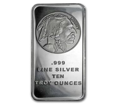 10 oz Silver Bar – .999 Fine Silver (Buffalo)