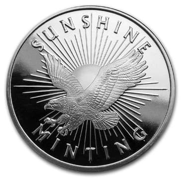 1 oz Silver Round Sunshine Mint (Mint Mark SI)