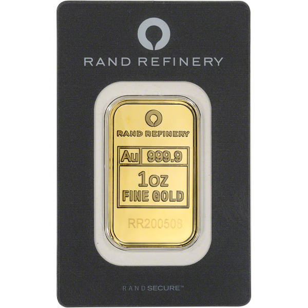 1 oz Rand Refinery Gold Bar .9999 Fine Sealed in Assay