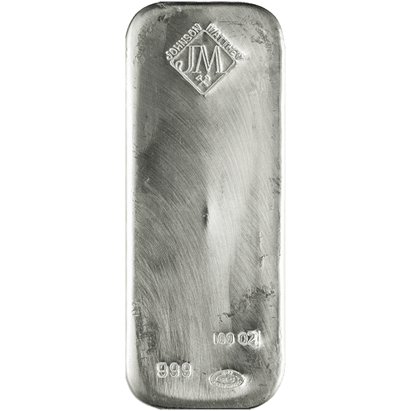 Johnson Matthey 100 oz Silver Bar