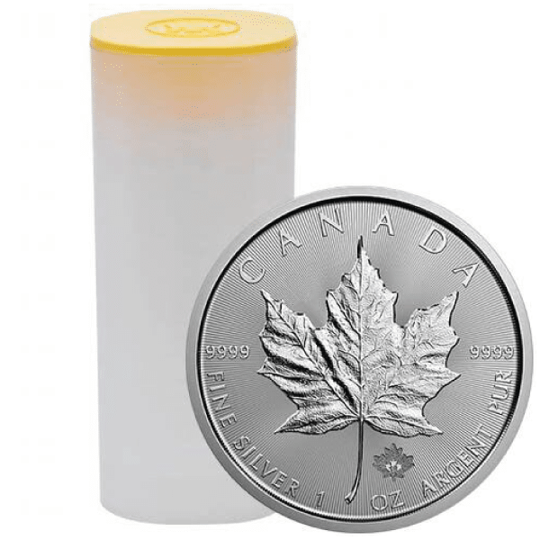 Mint Roll 1 oz Silver Maple Leaf BU (25 Coins)